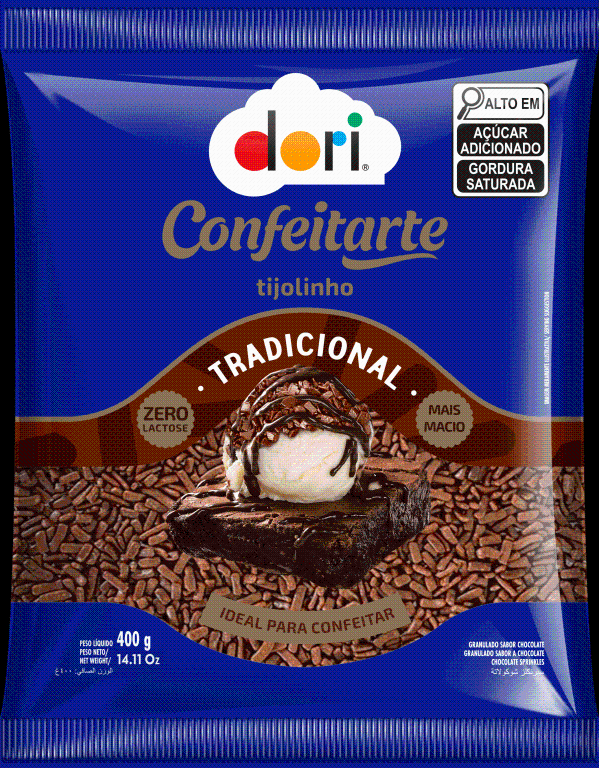 GRANULADO GRAN CONFEITARTE TIJOLINHO TRAD DORI 400G