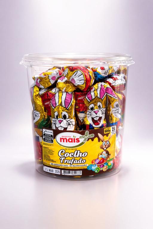 COELHO DE CHOC. PRODUTOS MAIS POTE 900g (25x36g)