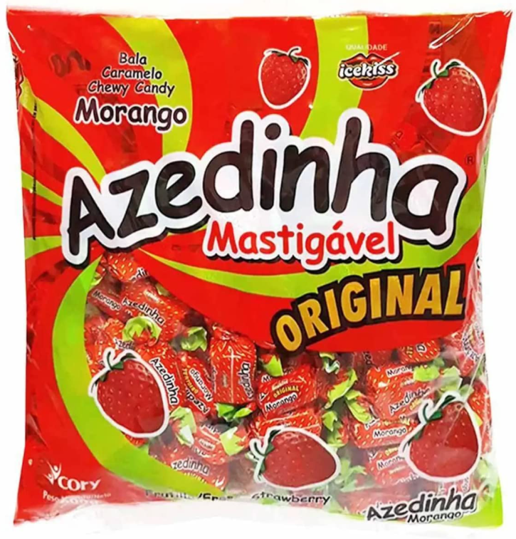 BALA MASTIGAVEL AZEDINHA ICEKISS MORANGO 500G