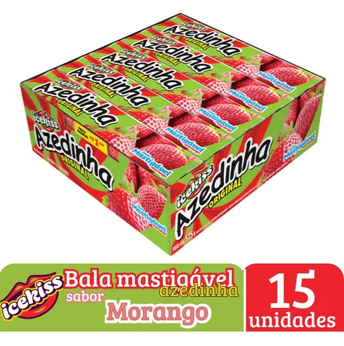 DROPS MASTIGAVEL AZEDINHA MORANGO ICEKISS DISPLAY 525G C/15