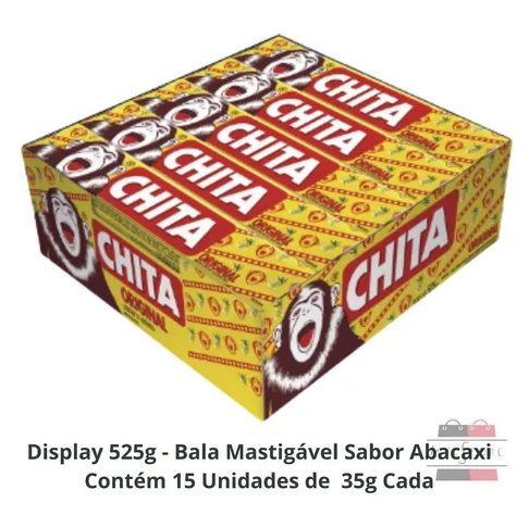 DROPS MASTIGAVEL CHITA ABACAXI ICEKISS DISPLAY 525G C/15