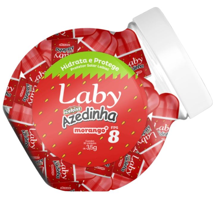 PROTETOR LABIAL FPS8 LABY AZEDINHA MORANGO POTE 30X3,5G