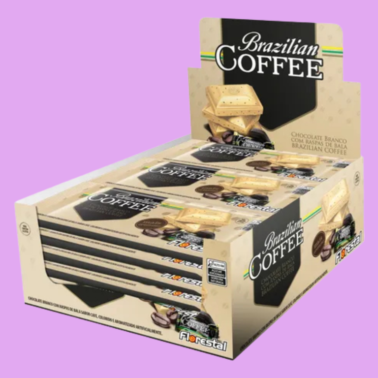BARRA DE CHOCOLATE BRAZILIAN COFFEE BRANCO FLORESTAL 300G C/15