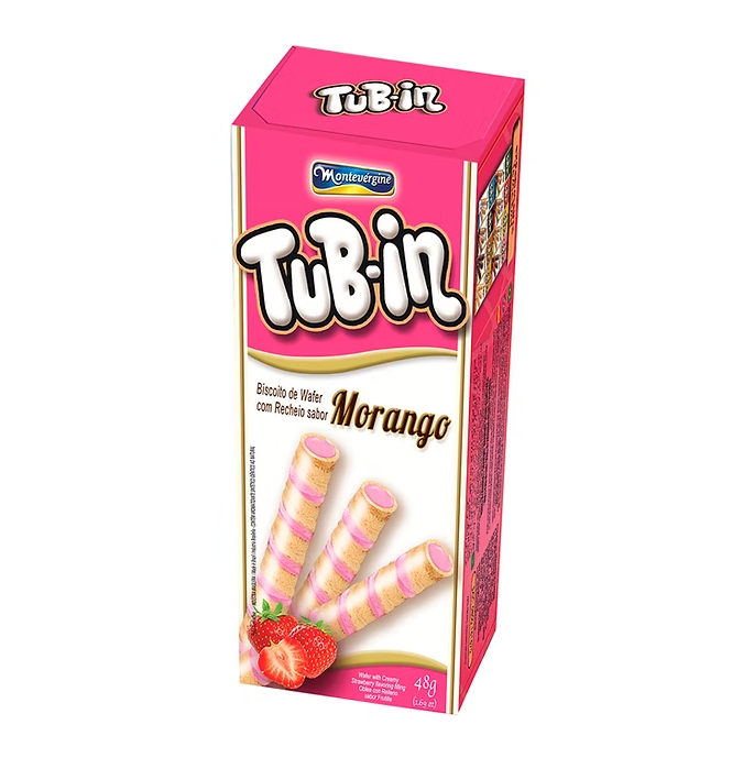 TUB IN WAFER RECHEIO MORANGO MONTEVERGINE 48G