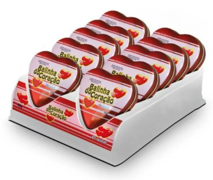 BALINHA CORACAO MORANGO FLORESTAL LATA 400G C/10
