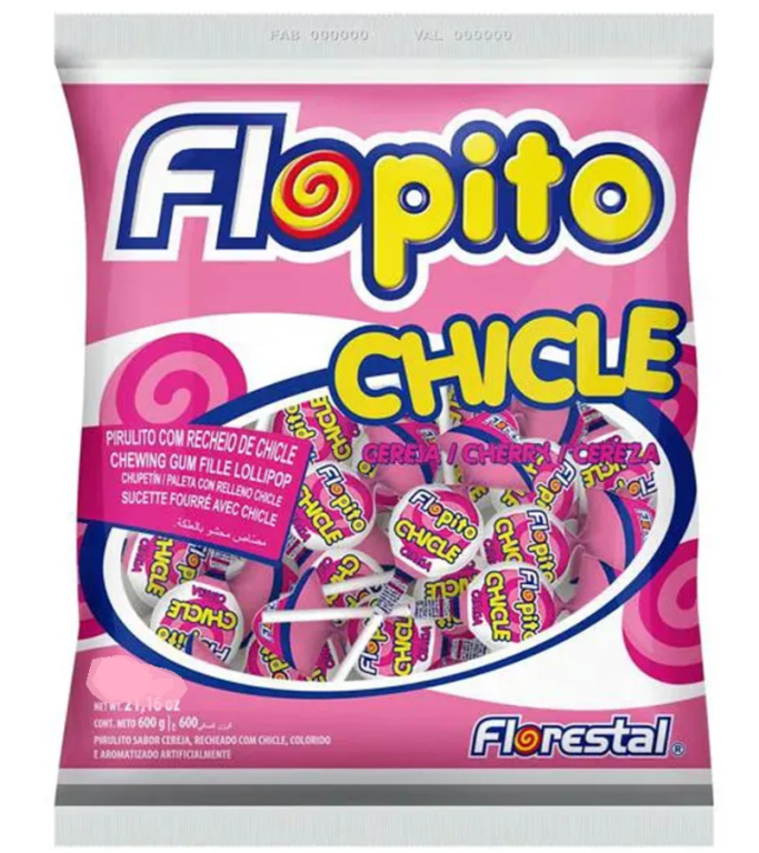 PIRULITO FLOPITO CHICLE CEREJA FLORESTAL SM 120G