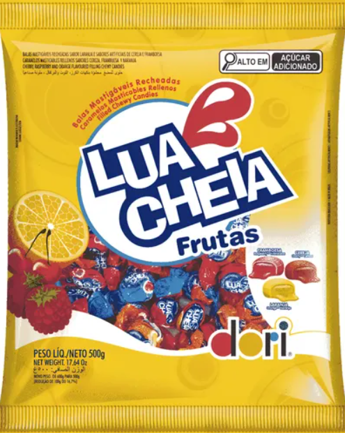 BALA LUA CHEIA FRUTAS DORI 500G
