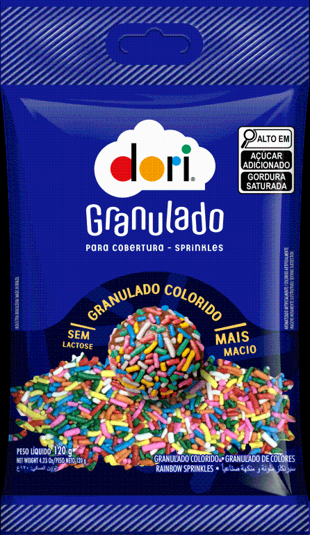 GRANULADO CONFEITO COLORIDO DORI 120G