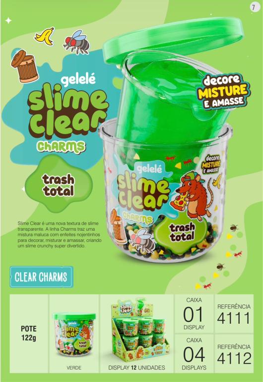 SLIME GELELE CLEAR CHARMS TRASH TOTAL 12X122G