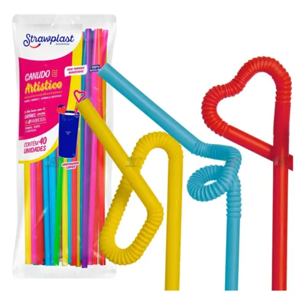 CANUDO ARTISTICO FLEXIVEL STRAWPLAST C/40