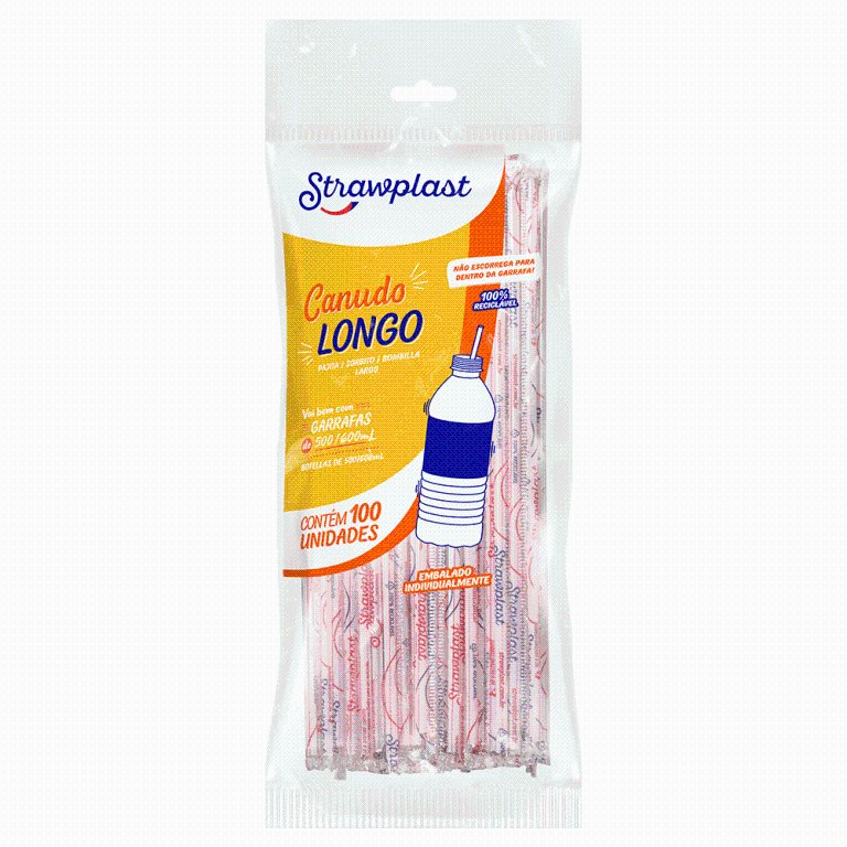 CANUDO LONGO SACHE 5MM STRAWPLAST C/100