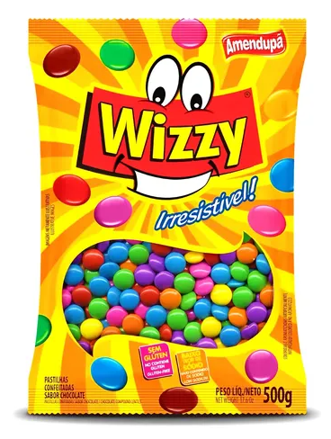 PASTILHA WIZZY COLORIDO AMENDUPA PCT 500G