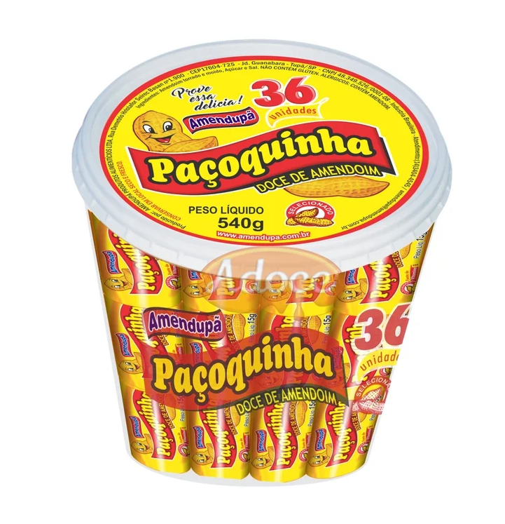 PACOCA ROLHA EMBRULHADA AMENDUPA POTE 540G C/36