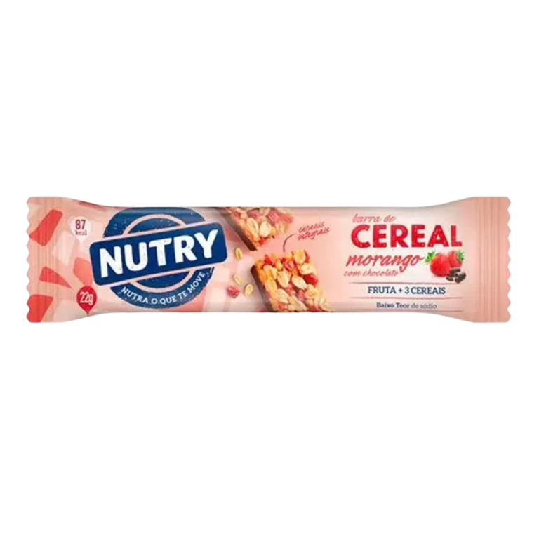 BARRA DE CEREAL MORANGO C/ CHOCOLATE NUTRY 22G