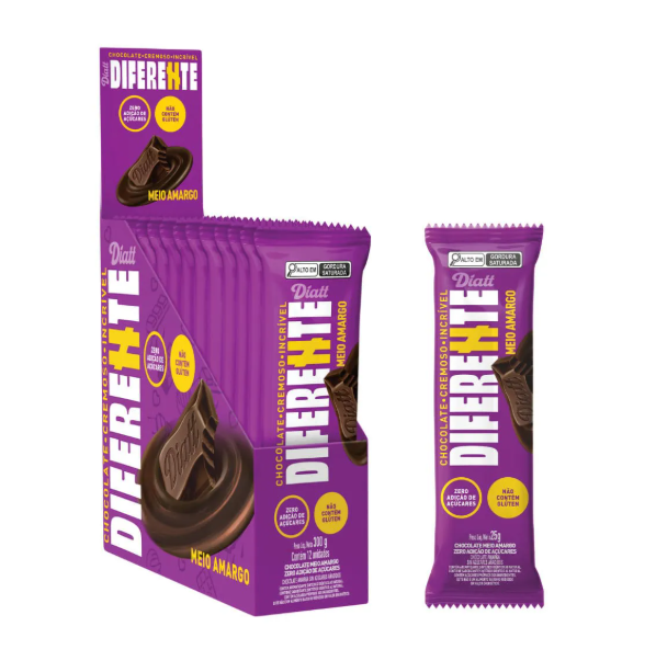 CHOC. DIATT DISPLAY MEIO AMARGO 12X25G