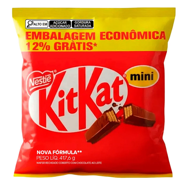 CHOC. NESTLE KIT KAT MINI AO LEITE PACOTE 417,6GR C/36
