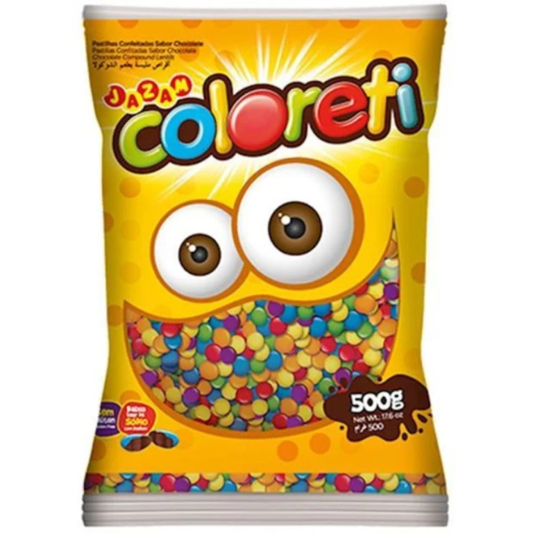 CONFEITO COLORETI SORTIDO JAZAM PCT 500G