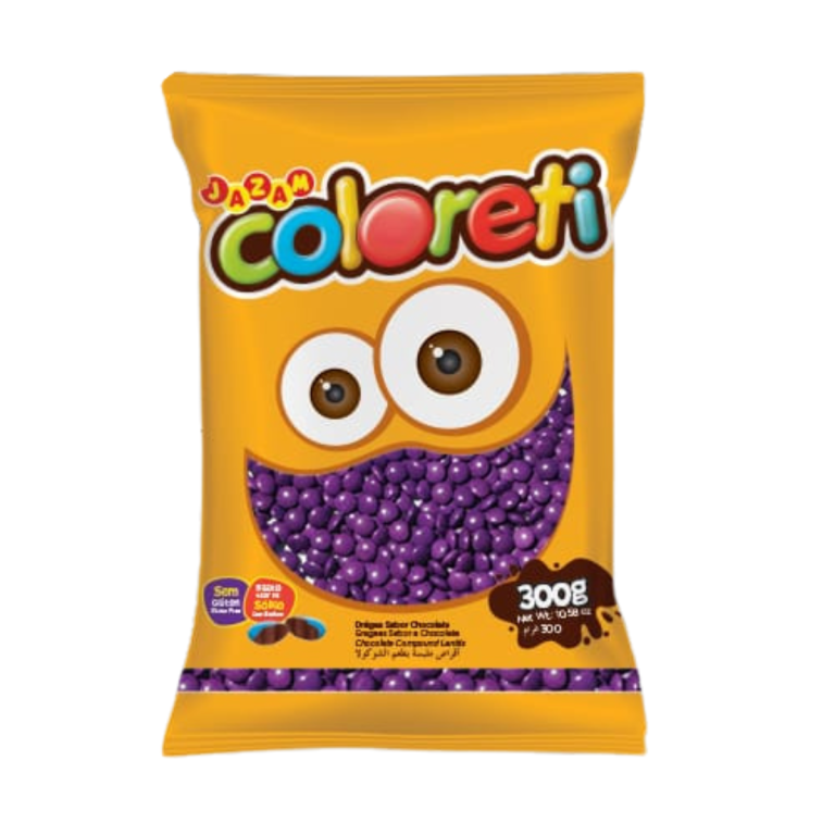 CONFEITO COLORETI LILAS JAZAM PCT 300G
