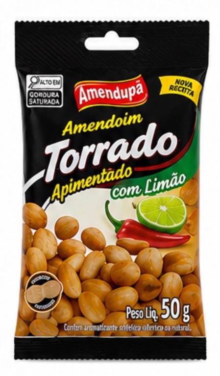 AMENDOIM AMENDUPA TORRADO S/PELE APIMENTADO COM LIMAO 50G