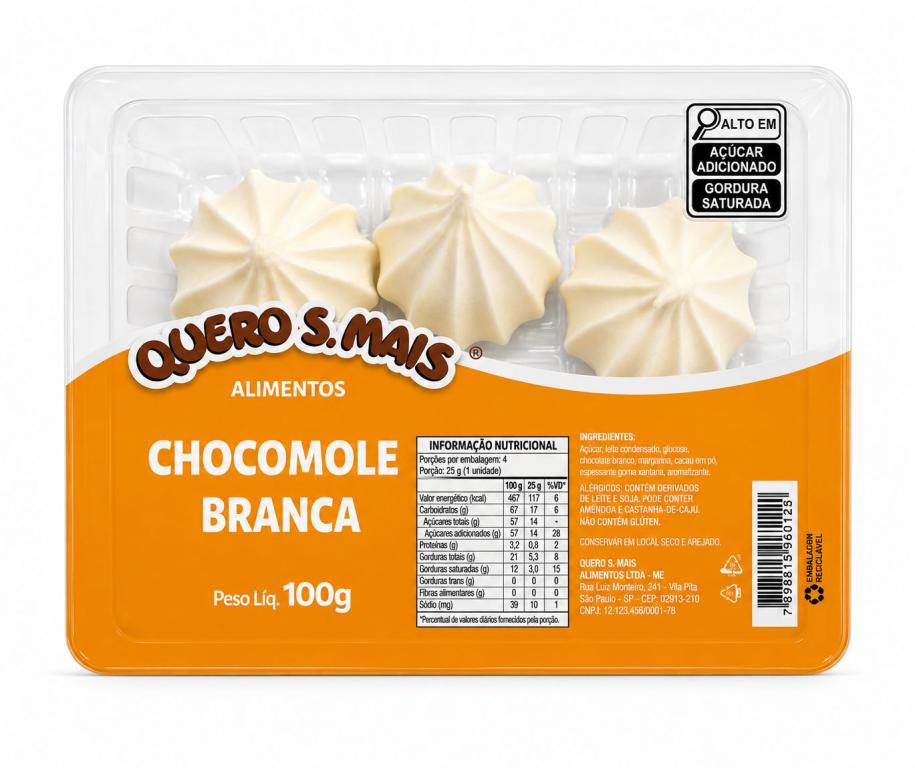 CHOCO MOLE BRANCA QUERO S. MAIS 100G C/6