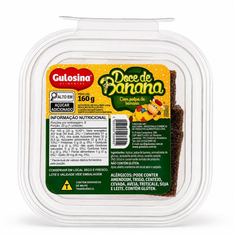 DOCE DE BANANA GULOSINA 160G