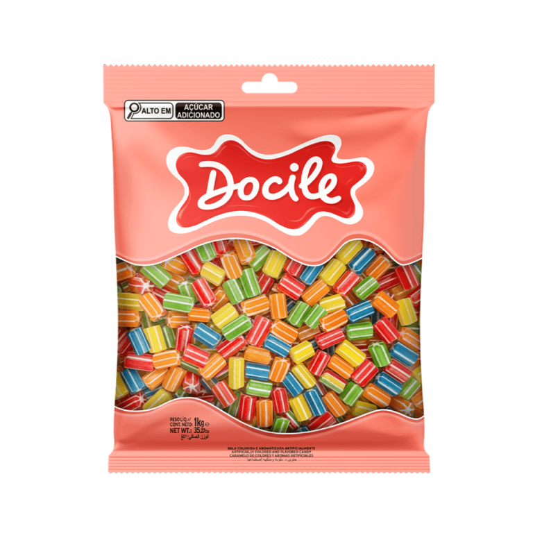 BALA DE GOMA REGALIZ CANUDINHO ESTRELINHA DOCILE 1KG