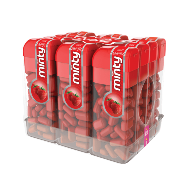 PASTILHA MINI MINTY MORANGO DOCILE 12X14G