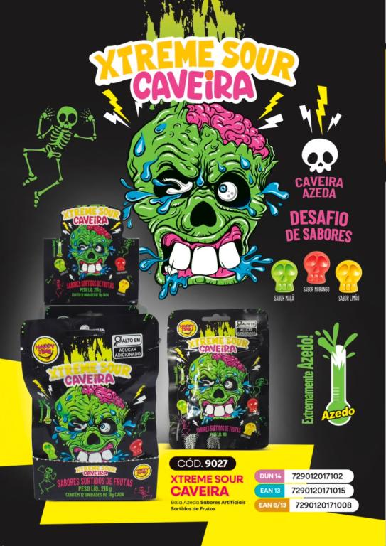 HAPPY TIME BALA AZEDA SOUR SKULL 216g (12X18G)