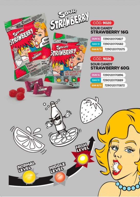 HAPPY TIME BALA SUPER ACIDA STRAWBERRY 480g (30X16G)