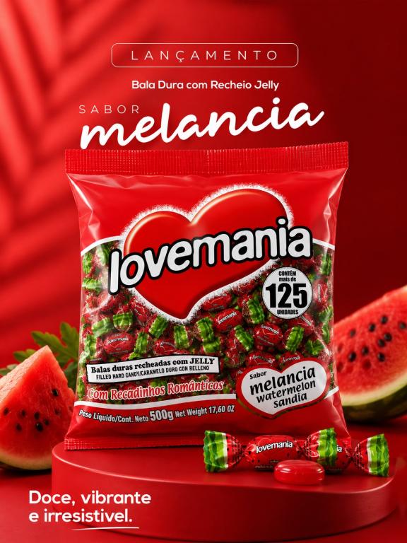 BALA LOVEMANIA MELANCIA 500G (125)