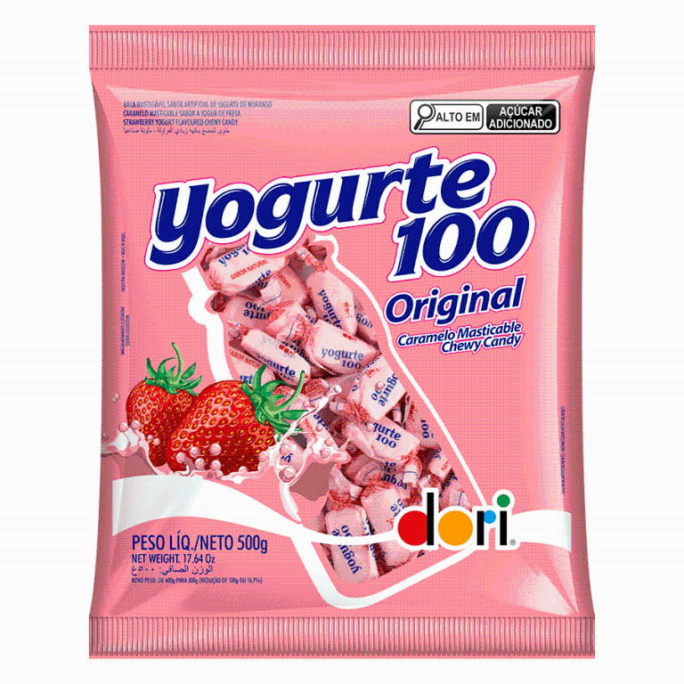 BALA YOGURTE100 DORI MORANGO 500G (100)