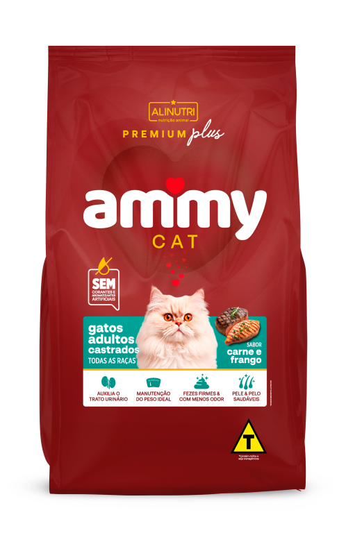 Ammy Cat PP Adulto Castrados Carne/Frango 10,1 Kg