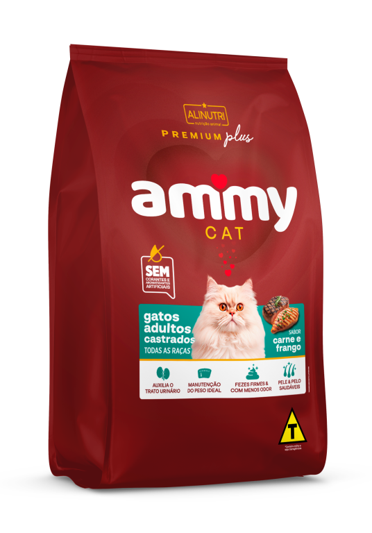 Ammy Cat PP Adulto Castrados Carne/Frango 10,1 Kg