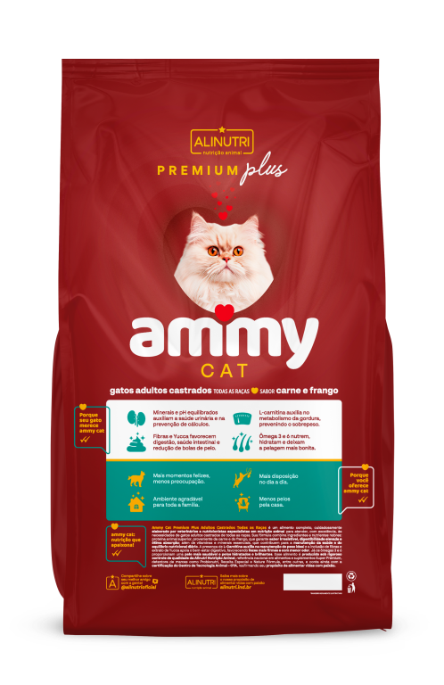 Ammy Cat PP Adulto Castrados Carne/Frango 10,1 Kg