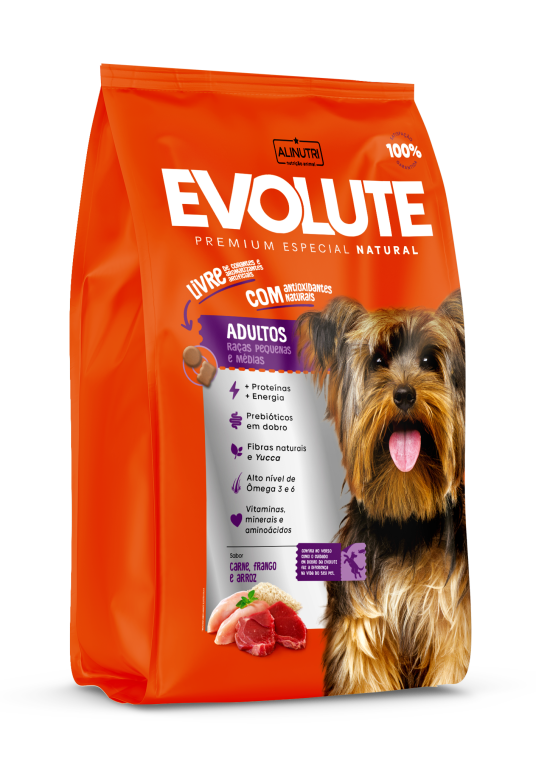 Evolute PE Cães Adultos Raças Pequenas e Médias 15 Kg