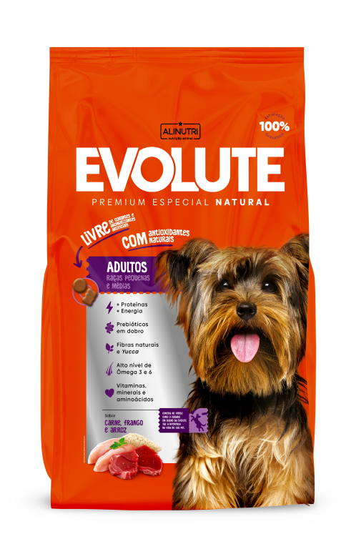 Evolute PE Cães Adultos Raças Pequenas e Médias 01 Kg