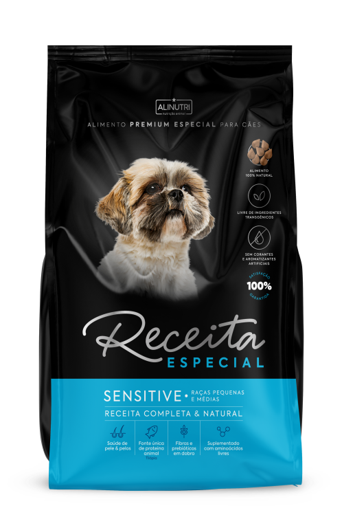 Receita Especial PE Cães Sensitive Adultos Raças Pq E Md 12 KG