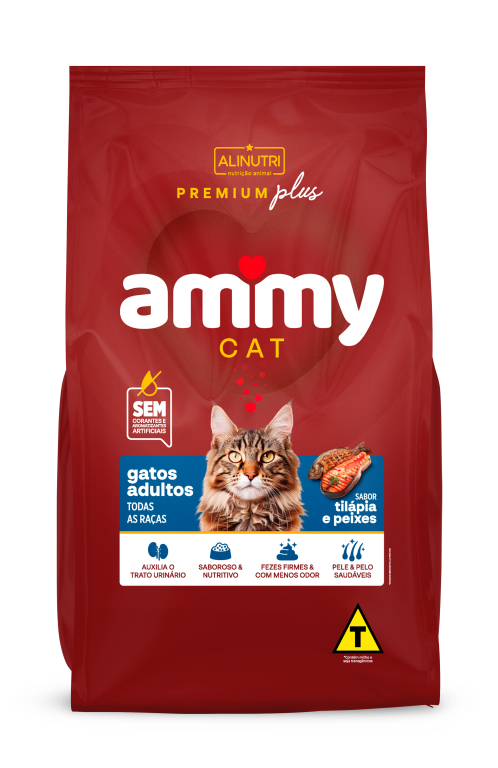 Ammy Cat PP Adulto Tilapia e Peixes 01 Kg