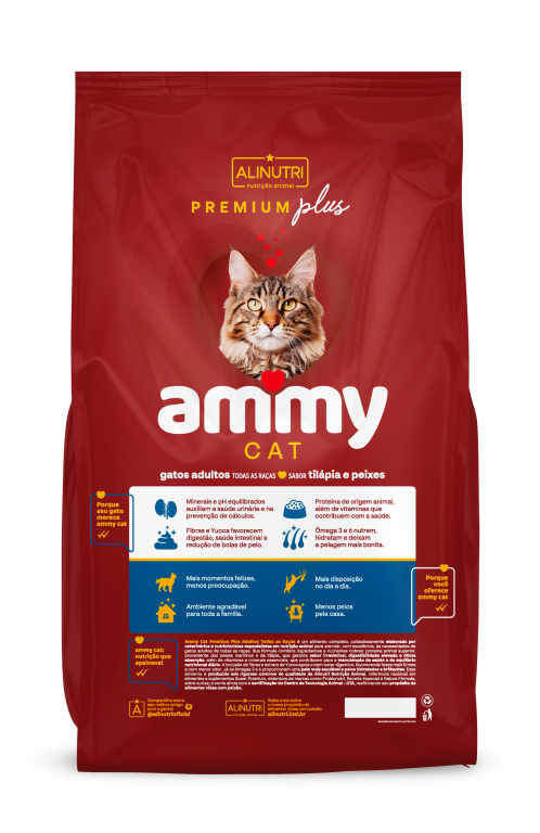 Ammy Cat PP Adulto Tilapia e Peixes 01 Kg