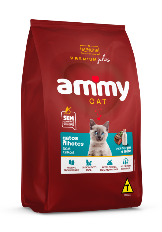 Ammy Cat PP Filhotes Carne e Leite 01 Kg