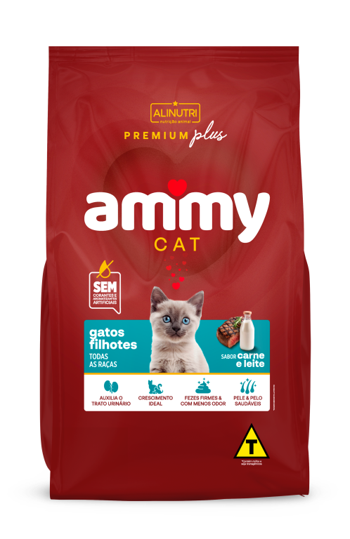 Ammy Cat PP Filhotes Carne e Leite 01 Kg