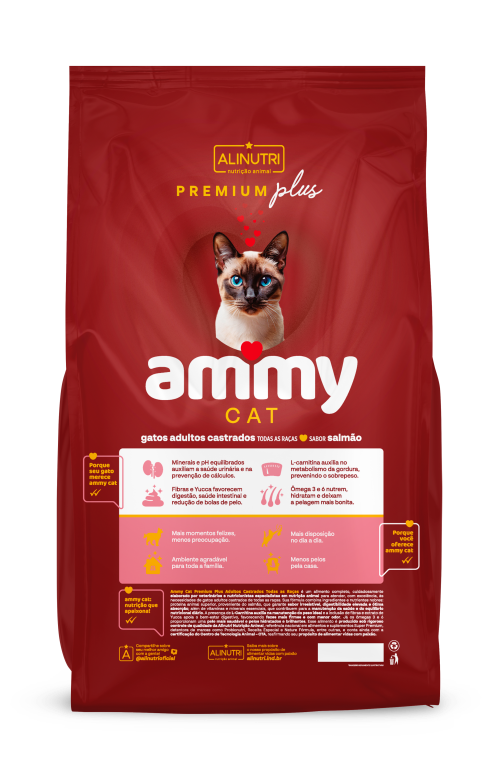 Ammy Cat PP Adulto Castrados Salmão 01 Kg