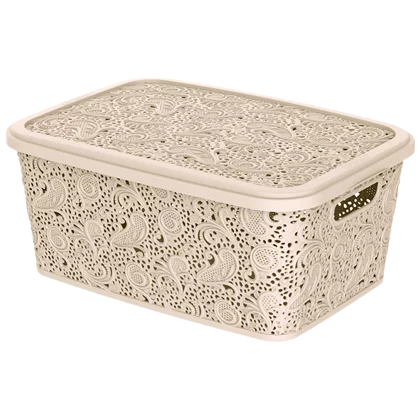 CESTO ORG 10L FLORAL PALHA