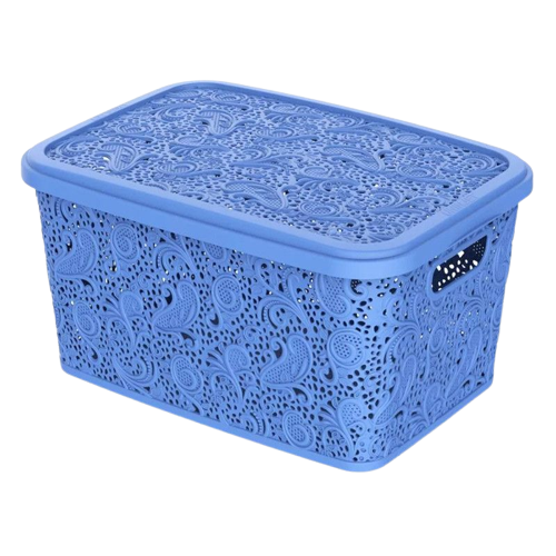 CESTO ORG 2,2L FLORAL AZUL