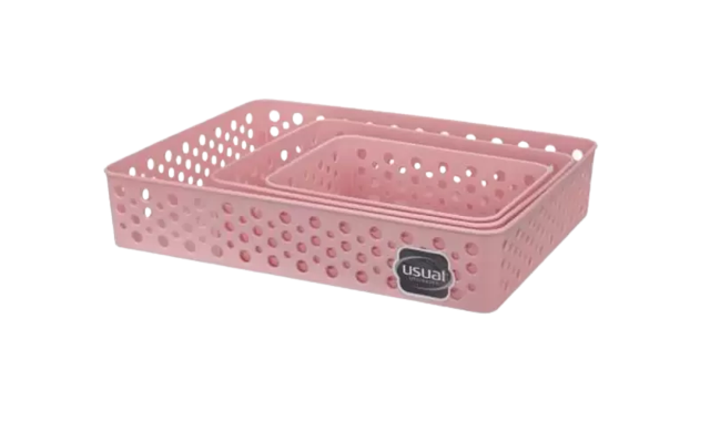 KIT C/ 03 CESTOS ORG P-M-G ROSE