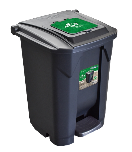 LIXEIRA 60 LTS PRETA C/ RODA PEDAL TAMPA CLICK