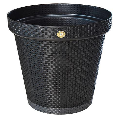 VASO REDONDO RATTAN PRETO 36 LT
