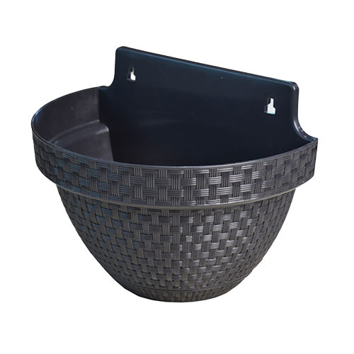 VASO DE PAREDE RATTAN PRETO 3LT ARQPLAST