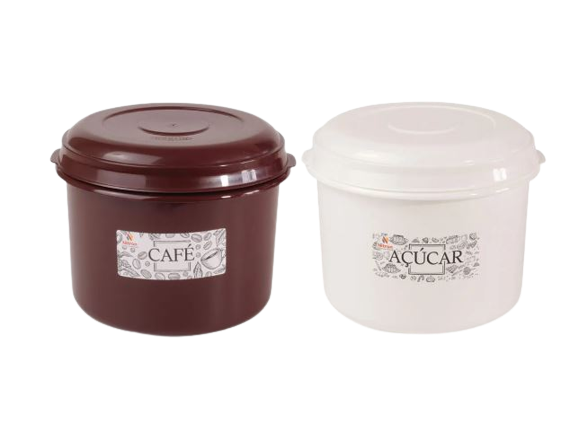 CONJ 2 POTES AÇUCAR / CAFÉ NITRON