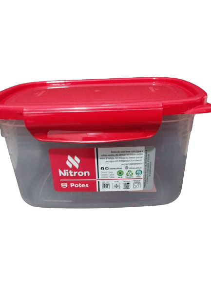 POTE C TRAVAS 2,2 LT VERMELHO NITRON RETANGULAR
